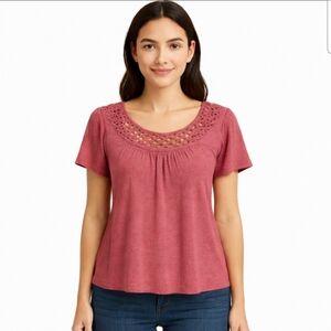 🎉Cable & Gauge Pink Barbie Coquette Girl Peasant Gypsy Romantic Sz Lg